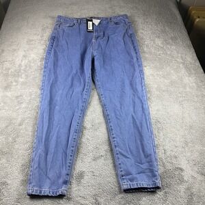 Boohoo Plus Mom Jeans Womens‎ US 14 UK 18 Blue Medium Wash High Waist NWT